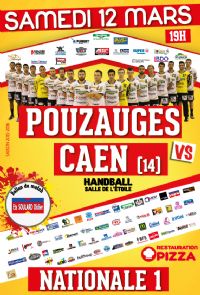 N1M Handball - Pouzauges reçoit Caen (14). Le samedi 12 mars 2016 à Pouzauges. Vendee.  19H00